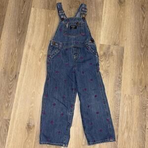 Vintage OshKosh B'gosh Size 4T Overalls Denim Toddler Girls Butterflies Osh Kosh